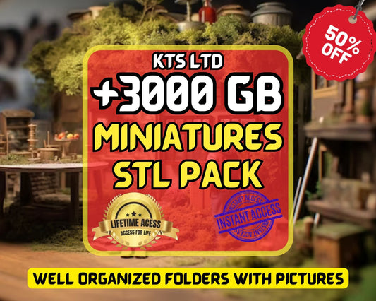Pack STL Miniatures + 3TB - 80,000 3D Printing Files