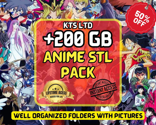 Pack STL Anime + 200gb - 10,000 3D Printing Files