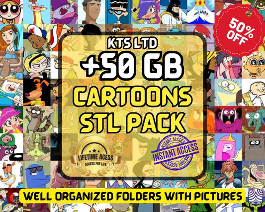 Pack STL Cartoons + 50gb - 5000 3D Printing Files