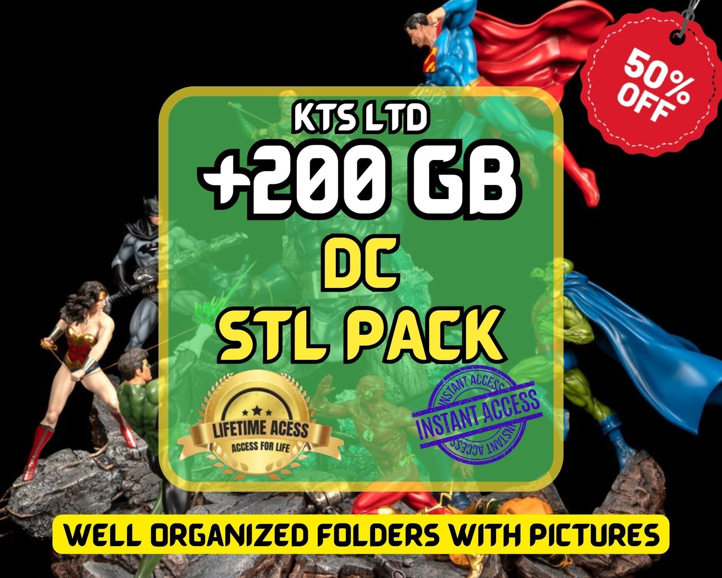 Pack STL DC + 200gb - 6,000 3D Printing Files