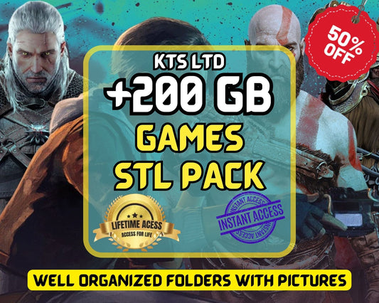 Pack STL Games + 200gb - 6,000 3D Printing Files