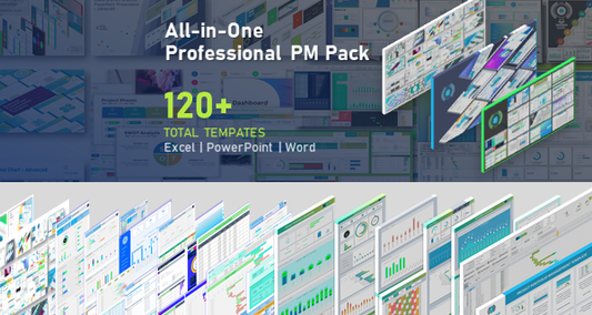 '+120 Premium Project Management Templates All-in-One Professional Pack